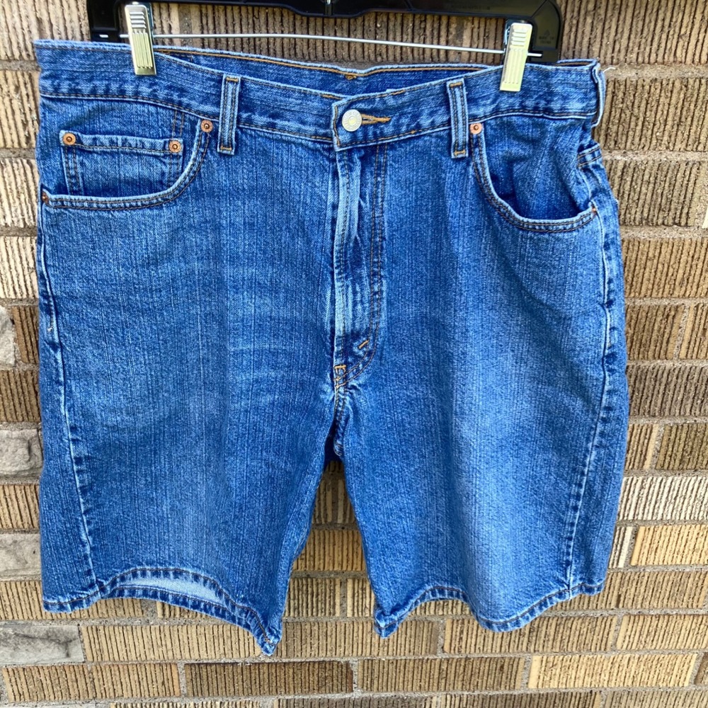 Levis 550 Relaxed Fit Denim Shorts Mens 36 Medium Wash Jean Shorts Jorts Y2K
